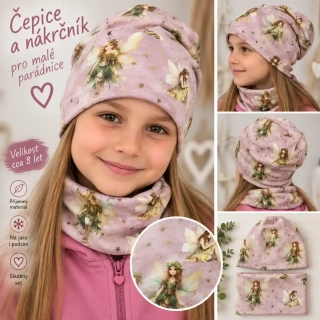 Set čepice + nákrčník Víla